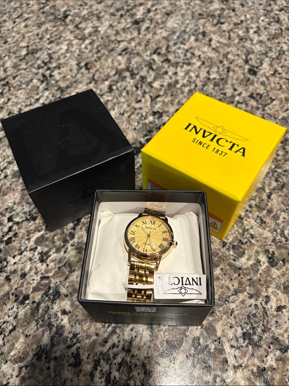 NWT Invicta Women’s Gold Roman Numeral Bracelet Watch